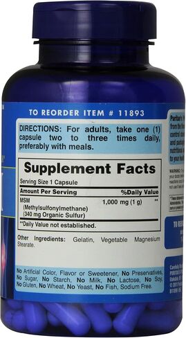 Puritan's Pride Joint Support Formula MSM Rapid Release Capsules, 1000 mg, 120 Count in Saudi Arabia