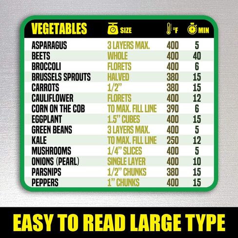 Air Fryer Cooking Times Magnetic Cheat Sheet - Quick Reference Guide 2026 in Saudi Arabia