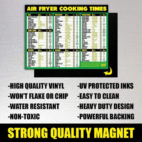 Air Fryer Cooking Times Magnetic Cheat Sheet - Quick Reference Guide 2026 in Saudi Arabia