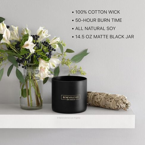 شمعة معطرة برائحة البرغموت والياسمين من بينفولنس لا | شموع معطرة بوزن 8 أونصة للمنزل | هدايا شموع الصويا الطبيعية للنساء | شمعة برائحة العلاج العطري تحترق لمدة 45 ساعة | شموع الصيف in Saudi Arabia