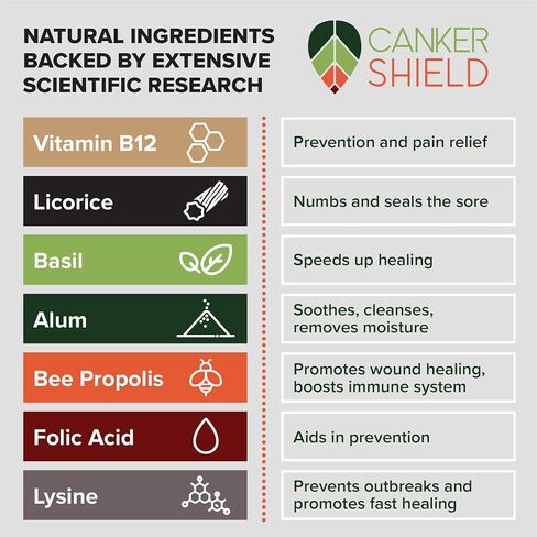 Canker Shield - Natural Rapid Healing Canker Sore Treatment and Mouth Ulcer Treatment - Works to Quickly Relieve Pain, Heal, and Prevent Canker Sores and Mouth Ulcers. in Saudi Arabia