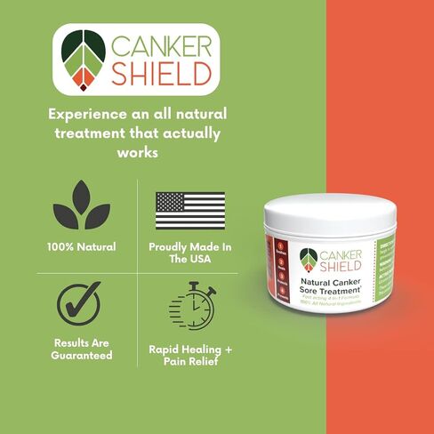 Canker Shield - Natural Rapid Healing Canker Sore Treatment and Mouth Ulcer Treatment - Works to Quickly Relieve Pain, Heal, and Prevent Canker Sores and Mouth Ulcers. in Saudi Arabia