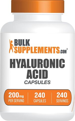 BULKSUPPLEMENTS.COM Hyaluronic Acid Capsules - Hyaluronic Acid Supplements - Hyaluronic Acid 200mg - Hyaluronic Acid Pure - Hyaluronic Acid Pills - 1 Capsule per Serving (240 Capsules) White in Saudi Arabia