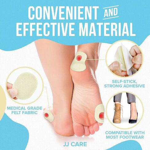 JJ CARE Callus Cushions (Pack of 50) Callus Pads for Bottom of Foot - Oval Shape - Callous Remover for Feet Pads - Soft Felt Foot Pads for Calluses for Women, Pain Relief & Foot Care in Saudi Arabia
