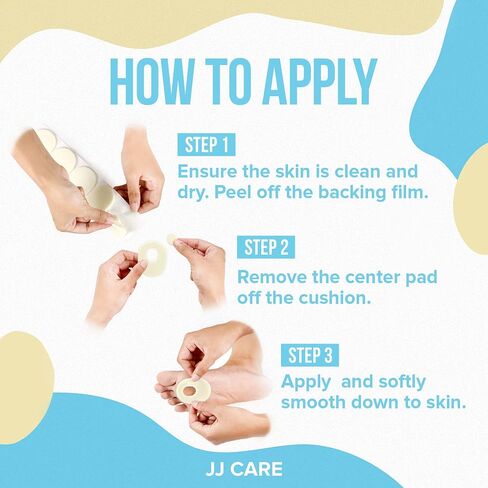 JJ CARE Callus Cushions (Pack of 50) Callus Pads for Bottom of Foot - Oval Shape - Callous Remover for Feet Pads - Soft Felt Foot Pads for Calluses for Women, Pain Relief & Foot Care in Saudi Arabia