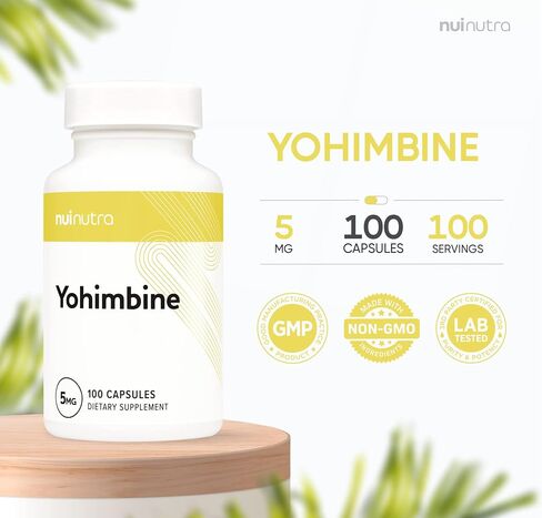 نوي نوترا يوهيمبين حمض الهيدروكلوريك مكمل القوة الإضافية | 5مجم | 100 كبسولة | ملحق مستخلص لحاء يوهمبي | دعم تكوين الجسم | يعزز الطاقة والقدرة على التحمل in Kuwait