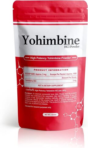 BulkStimulants Yohimbine HCl Powder | 3mg per Scoop | 1000 Scoops per Packet | 3 Grams in Saudi Arabia