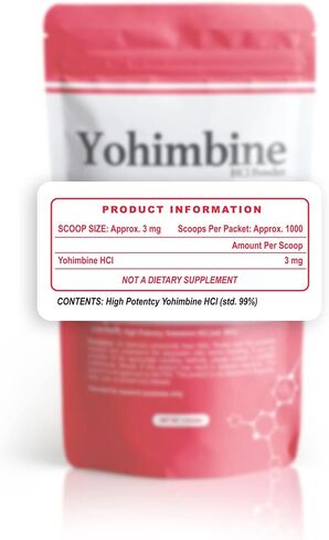 BulkStimulants Yohimbine HCl Powder | 3mg per Scoop | 1000 Scoops per Packet | 3 Grams in Saudi Arabia
