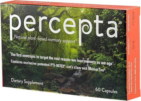 Percepta Plant-Based Memory Support - Natural Nootropic Brain Booster - Memory, Focus, Concentration - 30 Day Supply in Saudi Arabia