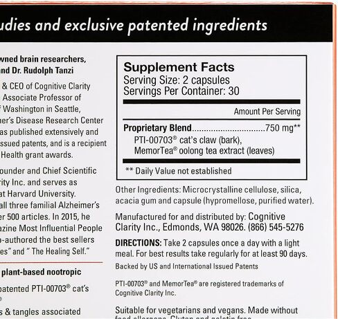 Percepta Plant-Based Memory Support - Natural Nootropic Brain Booster - Memory, Focus, Concentration - 30 Day Supply in Saudi Arabia