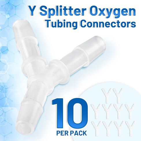 Oxygen Tubing Connectors Y Splitter - 10-Pack - Oxygen Therapy, Cannula Connector Compatible with Standard Oxygen Tubing, Ideal for Home and Medical Use in Saudi Arabia