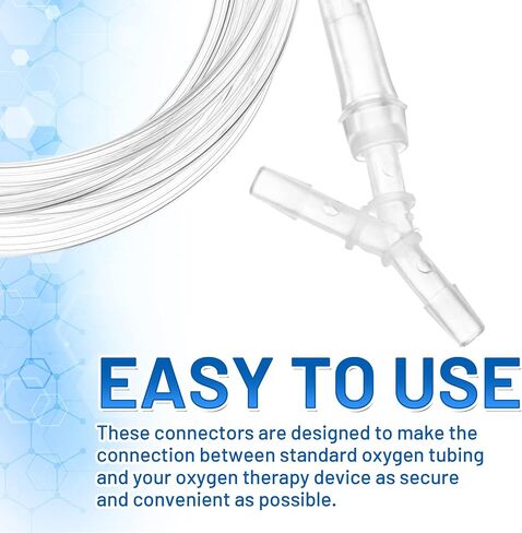 Oxygen Tubing Connectors Y Splitter - 10-Pack - Oxygen Therapy, Cannula Connector Compatible with Standard Oxygen Tubing, Ideal for Home and Medical Use in Saudi Arabia