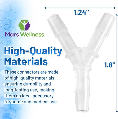 Oxygen Tubing Connectors Y Splitter - 10-Pack - Oxygen Therapy, Cannula Connector Compatible with Standard Oxygen Tubing, Ideal for Home and Medical Use in Saudi Arabia