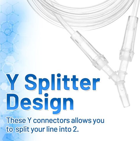 Oxygen Tubing Connectors Y Splitter - 10-Pack - Oxygen Therapy, Cannula Connector Compatible with Standard Oxygen Tubing, Ideal for Home and Medical Use in Saudi Arabia