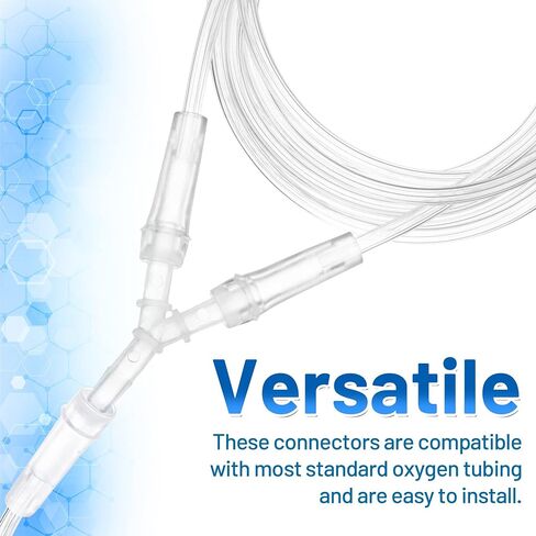 Oxygen Tubing Connectors Y Splitter - 10-Pack - Oxygen Therapy, Cannula Connector Compatible with Standard Oxygen Tubing, Ideal for Home and Medical Use in Saudi Arabia