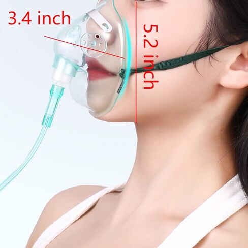 عبوة من 3 قطع من Shishuyu - قناع الأكسجين المطول للبالغين للوجه مع أنبوب وحزام مطاطي قابل للتعديل in Kuwait