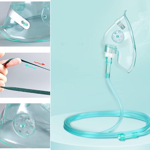 عبوة من 3 قطع من Shishuyu - قناع الأكسجين المطول للبالغين للوجه مع أنبوب وحزام مطاطي قابل للتعديل in Kuwait