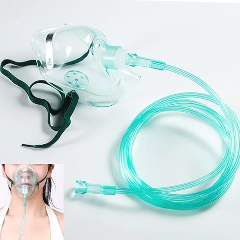 عبوة من 3 قطع من Shishuyu - قناع الأكسجين المطول للبالغين للوجه مع أنبوب وحزام مطاطي قابل للتعديل in Kuwait