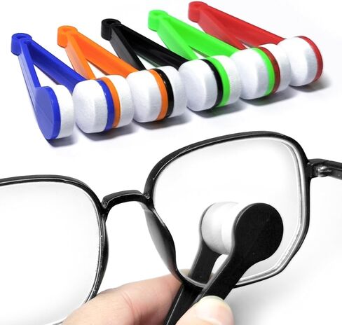 TUTUDOW 15 قطعة منظف النظارات الشمسية الصغيرة | فرشاة ناعمة منظفة من الألياف الدقيقة | مشبك تنظيف فرشاة التنظيف لسطح النظارات النظيف (5 ألوان) in Kuwait