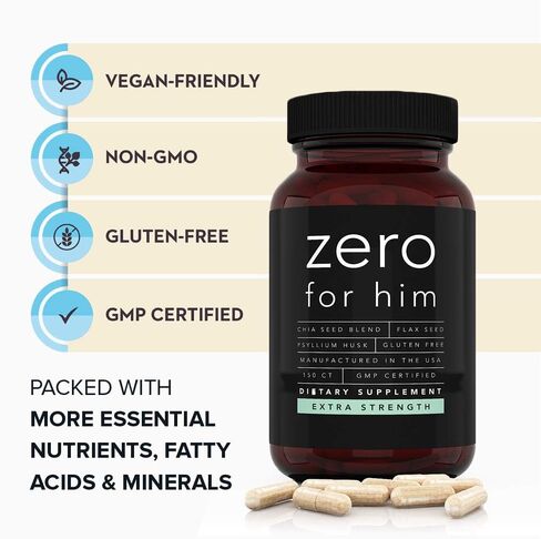 California Basics Vegan Fiber Supplement Capsules (500 count) - Daily Dietary Chia Flaxseed Psyllium Husk - Normal Strength Digestive Support - Stool Hardener for Men in Saudi Arabia