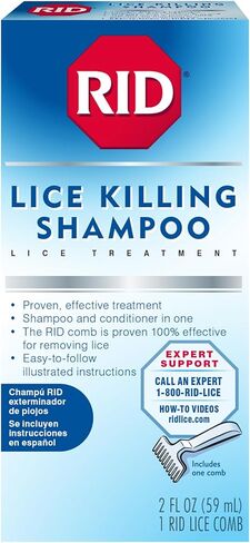 يحتوي شامبو التخلص من القمل على زجاجة مشط القمل 8 أونصة، عدد 1 in Kuwait