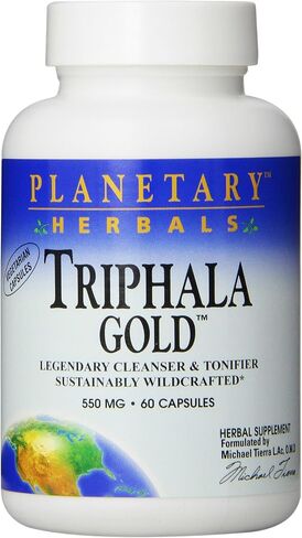 Planetary Herbals Triphala Gold 550mg, Cleanser for GI Tract Wellness, 60 Vegetarian Capsules in Saudi Arabia