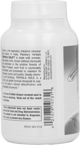 Planetary Herbals Triphala Gold 550mg, Cleanser for GI Tract Wellness, 60 Vegetarian Capsules in Saudi Arabia