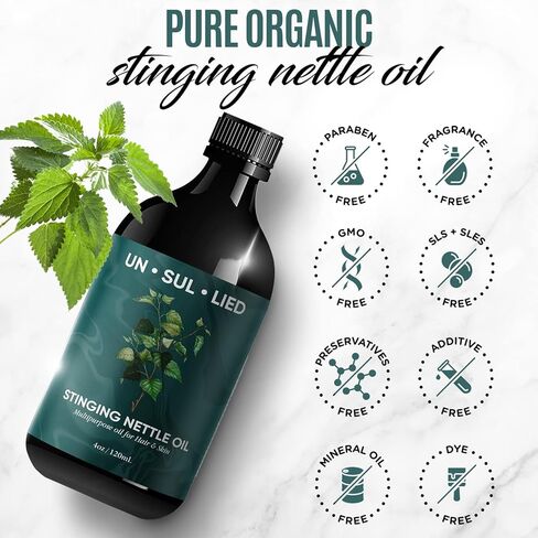 UN·SUL·LIED Stinging Nettle Multipurpose Oil for Hair Growth and Skin Soothing-Softening-Moisturizing for Men and Women-All Natural 4 oz in Saudi Arabia