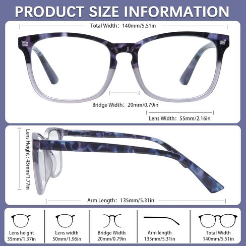 VIDEBLA 5 Pack Blue Light Blocking Reading Glasses,Spring Hinge Readers for Women Men,Anti UV Ray Filter Nerd Eyeglasses in Saudi Arabia