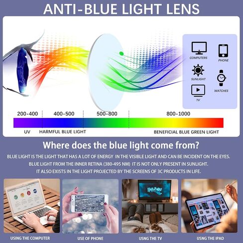VIDEBLA 5 Pack Blue Light Blocking Reading Glasses,Spring Hinge Readers for Women Men,Anti UV Ray Filter Nerd Eyeglasses in Saudi Arabia