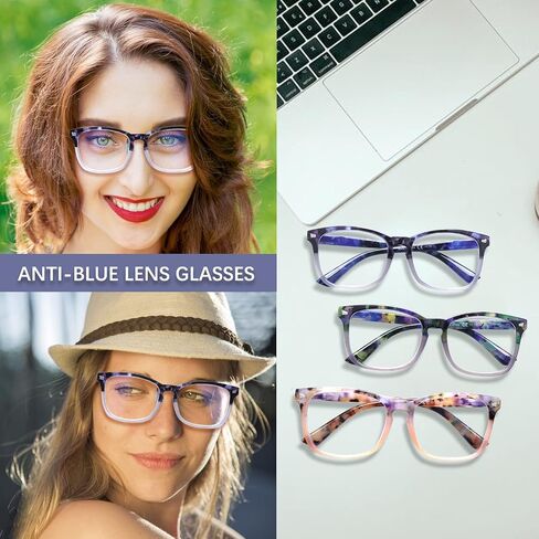 VIDEBLA 5 Pack Blue Light Blocking Reading Glasses,Spring Hinge Readers for Women Men,Anti UV Ray Filter Nerd Eyeglasses in Saudi Arabia