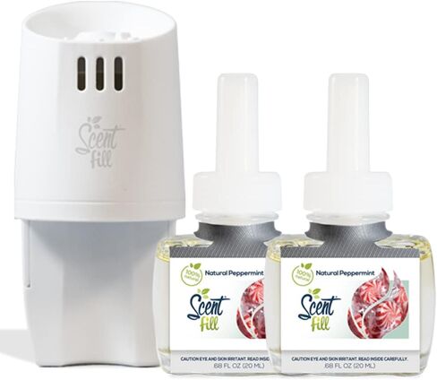 مجموعة معطرات الهواء المبدئية برائحة النعناع المنعش الطبيعي 100% (عبوتان + موزع روائح) in Kuwait