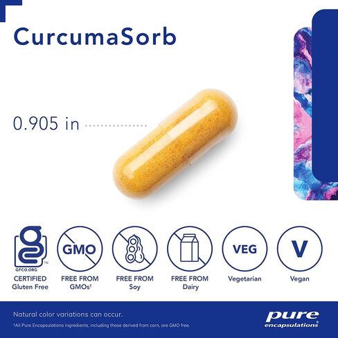 Pure Encapsulations CurcumaSorb | Curcumin Supplement to Support Digestive, Liver, Brain, Muscles, Bones, and Cardiovascular Health* | 180 Capsules in Saudi Arabia