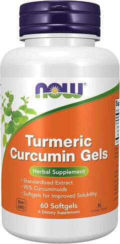 NOW Supplements, مواد هلامية من الكركمين الكركمي (كركم لونغا)، مستخلص موحد، مكمل عشبي يحتوي على 95% من الكركمينويدات، 120 كبسولة هلامية in Saudi Arabia
