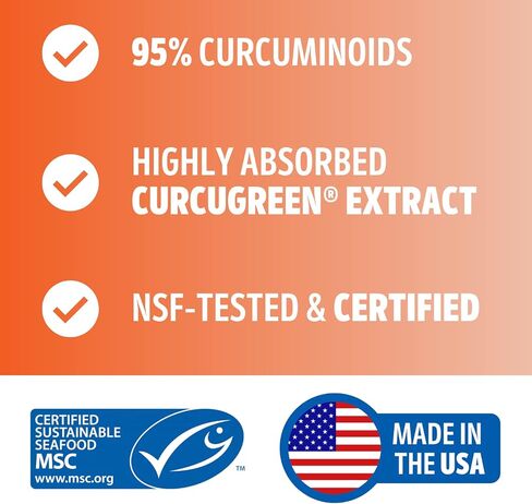 Vital Choice Turmeric in Sockeye Salmon Oil, Easy to Absorb Curcumin, Omega 3 Fish Oil, Nutritional & Vitamin Supplements, Prenatal & Postnatal Vitamin, 500mg Soft Gels, 120 Count in Saudi Arabia