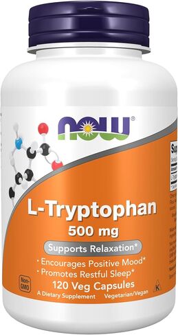 NOW Supplements، ل-تريبتوفان 500 ملغ، يشجع المزاج الإيجابي*، ويدعم الاسترخاء*، 120 كبسولة نباتية in Kuwait