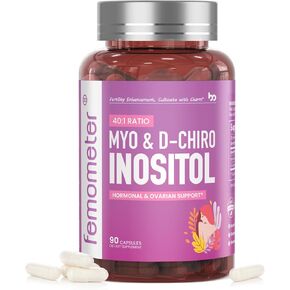 femometer Myo Inositol & D-Chiro Inositol Blend 40:1 Ratio, PCOS, Hormone Balance, & Healthy Ovarian Support for Women, Vitamin B8, 90 Vegan Capsules in Kuwait