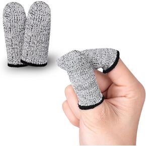 Finger Cots Cut Resistant Protector - Finger Covers for Cuts, Gloves Life Extender, Cut Resistant Finger Protectors for Kitchen, Work, Sculpture, Anti-Slip, Reusable (Gray, 6PK)