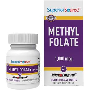 مصدر متفوق ميثيل فولات 5-MTHF 1000 ميكروجرام، أقراص تحت اللسان سريعة الذوبان، 60 قيراط، شكل نشط بيولوجيًا من حمض الفوليك، صحة القلب والأوعية الدموية، استقلاب الطاقة وتطور ما قبل الولادة، غير معدل وراثيًا in Kuwait