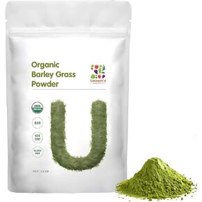 UNLEASH'D ORGANIC Barley Grass Powder 1 Pound 100% Pure & Organic, Superfood Greens Rich in Vitamins, Minerals, Fibers and Antioxidants (Packaging May Vary)