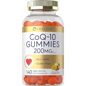 Carlyle CoQ10 Gummies 200 mg | 140 Count | Natural Mango Pineapple Flavor | Vegan, Non-GMO, Gluten Free in Saudi Arabia
