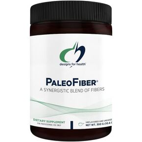 تصاميم من أجل الصحة PaleoFiber - 12 مكمل مسحوق مزيج من الألياف الهضمية مع قشر سيلليوم، الكتان + بكتين التفاح - دعم الأمعاء البريبايوتيك، بدون نكهة + غير محلى - نباتي (60 حصة / 300 جم) in Saudi Arabia