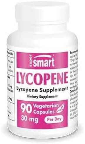 Supersmart - Lycopene 30 mg Per Day - Tomato Extract - Standardized to 10% Carotenoids - Raises Lycopene Levels in Blood - Prostate Health | Non-GMO & Gluten Free - 90 Capsules in Saudi Arabia