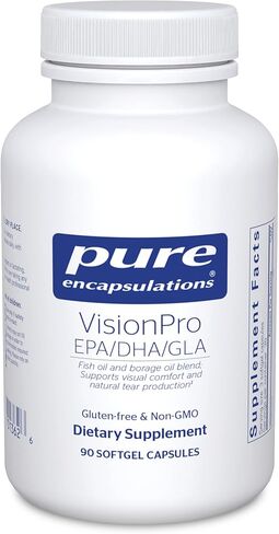مغلفات نقية VisionPro EPA/DHA/GLA | يدعم إنتاج الدموع الطبيعية والاحتفاظ برطوبة العين* | 180 كبسولة هلامية in Kuwait