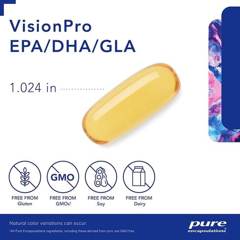 مغلفات نقية VisionPro EPA/DHA/GLA | يدعم إنتاج الدموع الطبيعية والاحتفاظ برطوبة العين* | 180 كبسولة هلامية in Kuwait