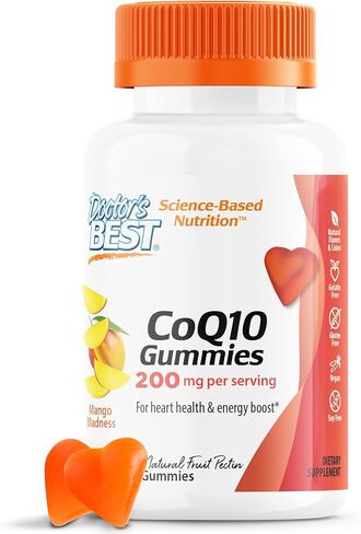 Doctor's Best CoQ10 Gummies 200 Mg، الإنزيم المساعد Q10 (يوبيكوينون)، صحة القلب، تعزيز الطاقة الخلوية، مضادات الأكسدة القوية، 60 قيراط in Kuwait