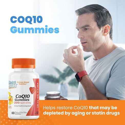 Doctor's Best CoQ10 Gummies 200 Mg، الإنزيم المساعد Q10 (يوبيكوينون)، صحة القلب، تعزيز الطاقة الخلوية، مضادات الأكسدة القوية، 60 قيراط in Kuwait