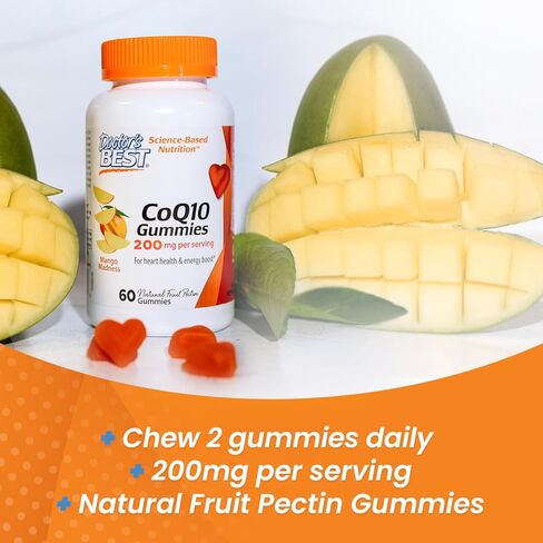 Doctor's Best CoQ10 Gummies 200 Mg، الإنزيم المساعد Q10 (يوبيكوينون)، صحة القلب، تعزيز الطاقة الخلوية، مضادات الأكسدة القوية، 60 قيراط in Kuwait