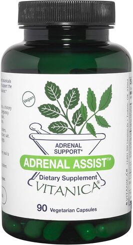Vitanica Adrenal Assist، دعم الغدة الكظرية، نباتي، 90 كبسولة in Kuwait