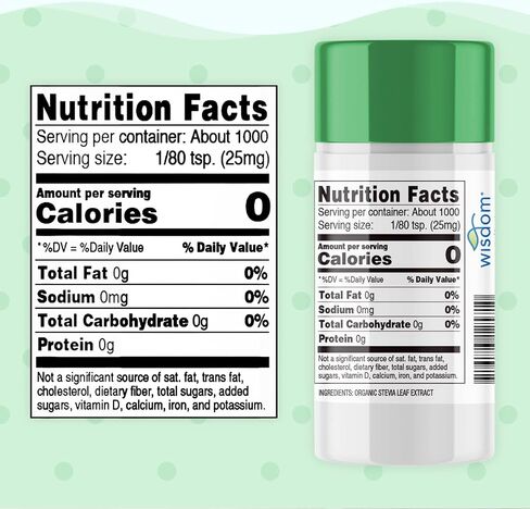 SweetLeaf Organic Stevia Powder Shaker Jar - Zero Calorie Stevia Sweetener, No Bitter Aftertaste, Plant-Based Sugar Substitute, Non-GMO Sweet Leaf Stevia, 0.9 Oz Ea (Pack of 2) in Kuwait
